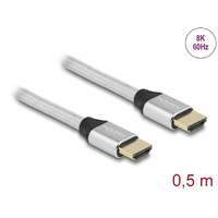 DeLock DeLock Ultra High Speed HDMI Cable 48 Gbps 8K 60 Hz 0,5m certified Silver 85365