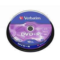 Verbatim Verbatim DVD+R 4,7Gb 16x Hengeres 10db/csomag (10-es címke) 43498
