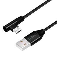 Logilink Logilink CU0142 USB 2.0 cable USB-A/M to Micro-USB/M (90°) fabric metal 1m Black