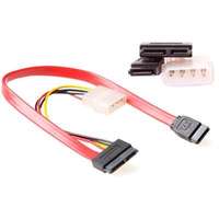 ACT ACT SATA(6+7) female - SATA(7) female + 5,25" male (4 pins) 0,3m Color AK3415
