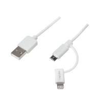 Logilink Logilink USB 2.0 cable USB-A/M to Micro-USB + Lightning/M 1m White CU0118