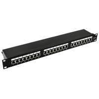 Nestron Nestron 19" patch panel; 24 port; Cat6; árnyéko< tehermentesítővel; dual IDC (Krone/110) NRPP-RJ45-124SF-H