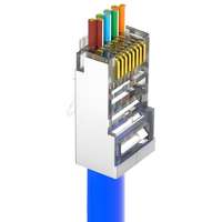 Nestron Nestron Árnyékolt RJ45 csatlakozó; Cat6; átfűzhető; fali és patch kábelekhez; 10 db/csomag NPN-RJ45-1C6PTSF-PC10