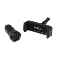Logilink Logilink PA0133 USB car charger + mobile holder Black