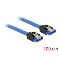 DeLock DeLock Cable SATA 6 Gb/s receptacle straight > SATA receptacle straight 100 cm blue with gold clips 84981