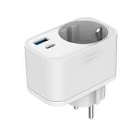 Gembird Gembird TA-ACPDQC20-01-W 2-port USB fast charger with pass-through AC socket 20W White