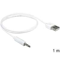DeLock DeLock Cable USB-A male > Stereo jack 3.5 mm male 4 pin IPod Shuffle 1m White 83182