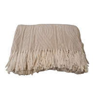 kdeco Sierra Blanca takaró, pléd, puha, pamut, bézs-krém, 130x170cm