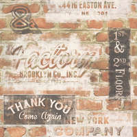 Tapéta tekercs (papír), tégla mintás, feliratos, "238693", 53cm x 10,05m (5,32m2)