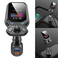  Bluetooth FM transzmitter, autós töltő LCD kijelzővel – zenelejátszás, hívások kezelésére, beépített mikrofonnal T819