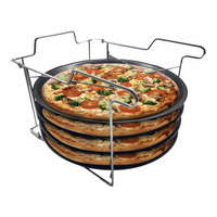  Pizza tálcák, 4 formából álló készlet négyszintes állvánnyal Zilner ZL 2134 kerek tepsi 32 cm