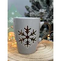 Szürke hópelyhes bögre 330ml