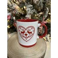 Karácsonyi szivecskés kerámia bögre