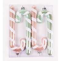 Cukorka bot karácsonyfadísz szettben akasztós glitteres rózsaszín és türkiz 4db