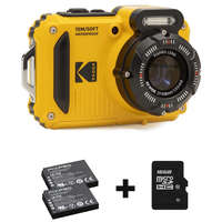 Kodak Kodak Pixpro WPZ2 vízálló, porálló, ütésálló digitális fényképezőgép csomag (2db akku, 16GB microSD) (sárga)