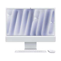 Apple Apple iMac 24" M4 Chip 10-core CPU 10-core GPU 16GB/256GB 4.5K-s Retina kijelző Silver (ezüst) (MWUU3MG/A)