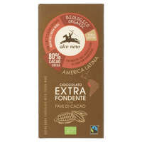 Alce Nero Bio 80% étcsokoládé kakaóbab-darabkákkal 100 g Alce Nero