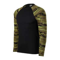 MALFINI 166 Malfini Camouflage LS pólók unisex zöld terepszín - S