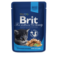 Brit Brit Premium Cat Pounches Chicken Chunks For Kitten 100g