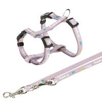 Trixie Trixie Junior Puppy H-Harness with Leash - hám és póráz szett (világos lila) M-L (27-45cm/10mm)2m