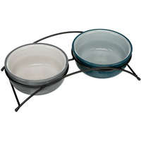 Trixie Trixie Ceramic Bowl Set - kerámia tál szett (petrol zöld/szürke) kutyák részére (2x1,6l /Ø20cm)
