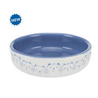 Trixie Trixie Ceramic Bowl - kerámia tál (fehér, kék) rövid orrú macskák részére (0,3l /Ø11cm)