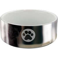 Trixie Trixie Ceramic Bowl - kerámia tál (fehér,ezüst) kutyák részére (0,3l /Ø12cm)