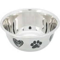 Trixie Trixie Stainless Steel Bowl - fém tál (szürke/fekete) kutyák részére (0,5l /Ø13cm)