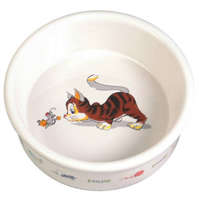 Trixie Trixie Ceramic Bowl - kerámia tál (fehér, mintás) macskák részére (0,2l /Ø12cm)