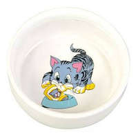 Trixie Trixie Ceramic Bowl - kerámia tál (fehér, mintás) macskák részére (0,3l /Ø11cm)