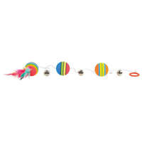 Trixie Trixie Rainbow Balls on an Elastic Band - függeszthető játék (szivárvány labdák) macskák részére (Ø3.5cm/80cm)