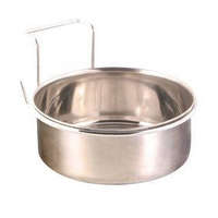 Trixie Trixie Bowl with Holder, Stainless Steel - madáretető (fém) kalitkákba (300ml/ø9cm)