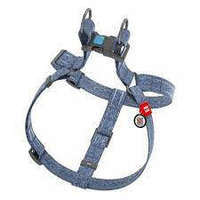 WAU DOG WAUDOG Re-Cotton Harness (S) - hám újrahasznosított pamutból (QR kódos, fényvisszaverő csíkkal, kék) kutyák részére (40-55cm/15mm)