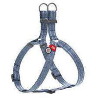 WAU DOG WAUDOG Re-Cotton Harness (M) - hám újrahasznosított pamutból (QR kódos, fényvisszaverő csíkkal, kék ) kutyák részére (50-80cm/20mm)
