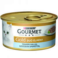 Mars-Nestlé Gourmet Gold Duó (tengeri hal,spenót falatok szószban) nedvestáp - macskák részére (85g)
