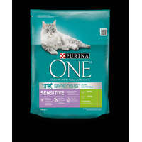 Mars-Nestlé Purina ONE Sensitive Bifensis (pulyka,rizs) száraztáp érzékeny emésztésű felnőtt macskák részére (800g)