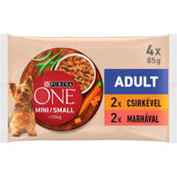 Mars-Nestlé PURINA ONE Mini/Small Adult (marha,marha szószban) nedves eledel kutyák részére (4x85g)