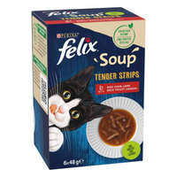 Mars-Nestlé FELIX Soup Tender strips - nedves eledel (marha,csirke,bárány szószban) macskák részére (6x48g)