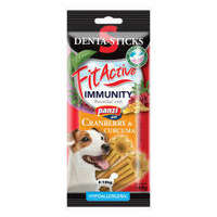 FitActive FitActive SNACK Denta-Sticks Hypoallergenic Immunity "S" - jutalomfalat (vörösáfonya, kurkuma) kutyák részére (140g)