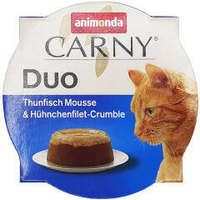 Animonda Animonda Carny duo 70g - tálkás eledel (tonhal mousse,csirke filé) felnőtt macskák részére (70g)