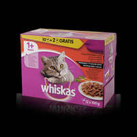 Mars-Nestlé Whiskas Klasszikus válogatás mártásban - allutasakos (marha,csirke,bárány,pulyka) macskák részére (12x100g)