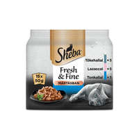 Mars-Nestlé Sheba Adult Fresh&Fine in Gravy - alutasakos (tőkehal,lazac, tonhal, mártásban) macskák részére (15x50g)