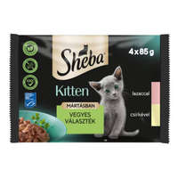 Mars-Nestlé Sheba Kitten Selectie Mix - alutasakos mártásban (lazac,csirke) kölyökmacskák részére (4x85g)