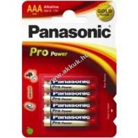 Panasonic Panasonic Pro Power Gold Alkaline LR03, AAA, Micro elem 4db/csomag - Kiárusítás!