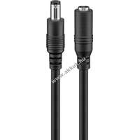 Goobay 5.5mm x 2.5 mm-es DC hosszabbító kábel, fekete, 3m