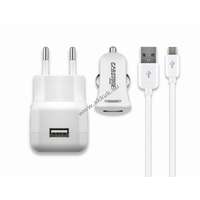 Cabstone Cabstone autós töltő szett 3 in 1 - 12-24V USB fekete (2,1A) - A készlet erejéig!