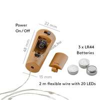 goobay 10db 20 LED-es hangulatos fénysor üvegpalackokhoz