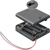 Goobay Elemtartó 4db AA (Mignon) elemhez,akkuhoz, víztaszító, kábeles csatlakozó, kapcsolható