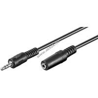 Goobay Audio kábel Goobay 3m - 3,5mm jack (sztereo) > 3,5mm jack aljzat fekete