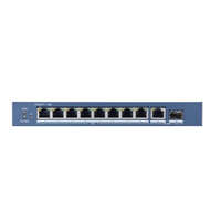  Hikvision DS-3E0510P-E 10 portos Gbit PoE switch (110 W), 8 PoE + 1 RJ45 + 1 SFP uplink port, nem menedzselhető